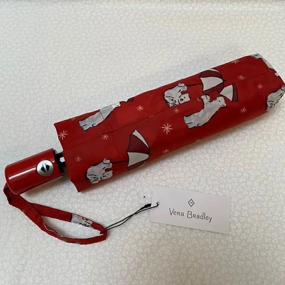 Vera Bradley Umbrella Beary Merry Red